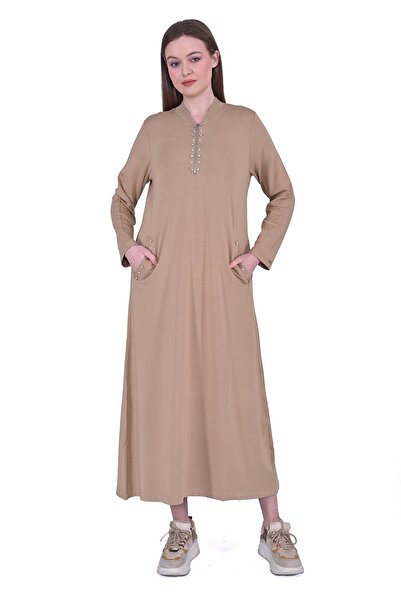 Invee Анцуг с камъни, цвят CAMEL