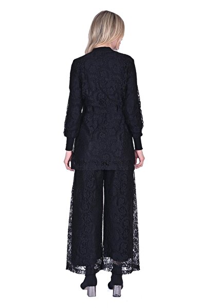 Invee Комплект з брюками та мереживною підкладкою, чорний