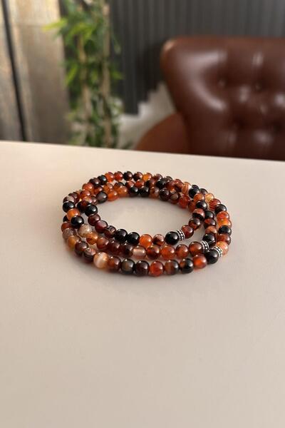 dergah tesbih Brățară 99 Rugăciune Tasbih - Colier cu detalii din piatră de agat