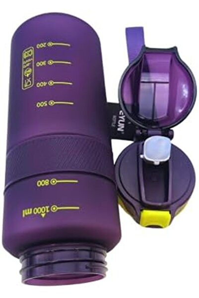 Twisoo BPA Free Tritan Leak Proof Water Bottle with Infuser Strainer and Time Markers - Motivational