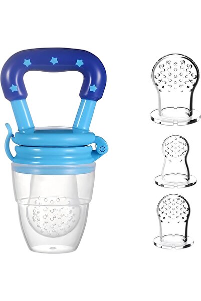 Twisoo Silicone Infant Fruit Feeder - BPA-Free Silicone 3 Size Mesh Nipple - Safe Fresh Vegetable &