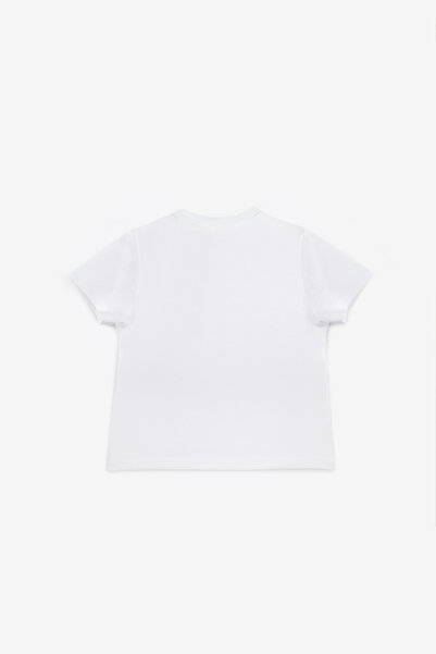 Le Mabelle Біла бавовняна футболка Basic для дітей
