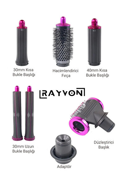 RAYVON 7 رؤوس إضافية لتجفيف وتصفيف الشعر