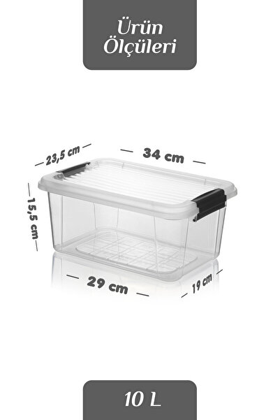 MOİ 2'li Mega 10L Un Bakliyat Erzak Kabı - Kilitli Kapaklı Banyo Düzenleyici Deterjanlık Saklama Kutusu