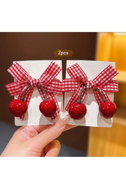 EliraToka Young - Girl Cherry Model Bow Collar Buckle 2 Pieces