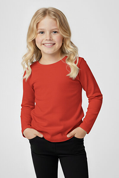 MK Mukko Kids Kız Erkek Çocuk Nar Çiçeği Renkli Basic Mevsimlik Uzun Kollu T-...