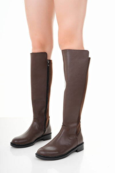 Lölük Moda Cizme de zi cu zi pentru femei Elastic Stretch Enpar piele maro 41-42- Disponibil