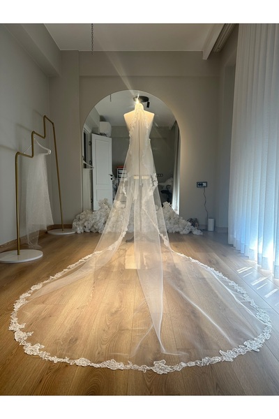 enb 2 Metre Fransız dantel duvak