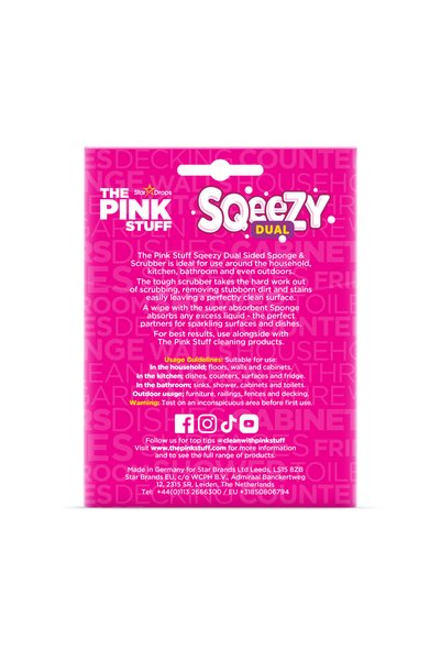 THE PINK STUFF The Miracle Sqeezy Dual Sided Sponge & Scrubber
