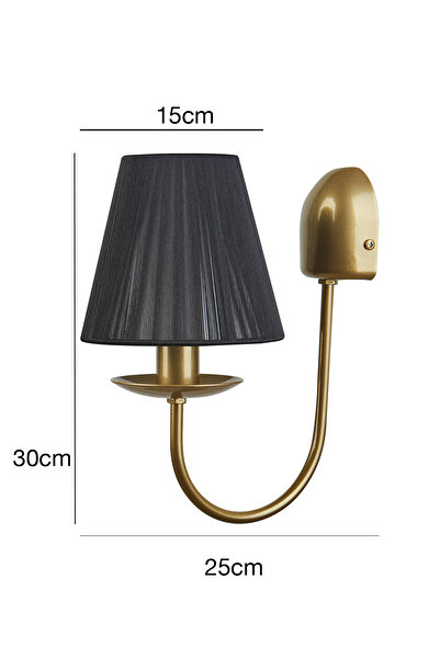 Bozyaka Aydınlatma Eskin Dekoratif Şapkalı Duvar Aplik Mat Gold - Gri - Krem Iç Mekan