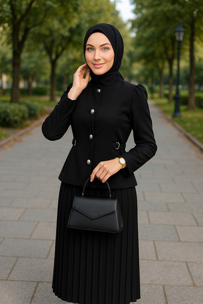 racel fashion Şık Ve Trend Kadınların Favorisi Keten Yan Demirli Kuşaklı Plis...