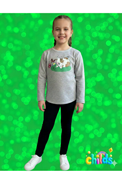 childs Дългоръкавна, двуслойна, памучна блуза за момичета