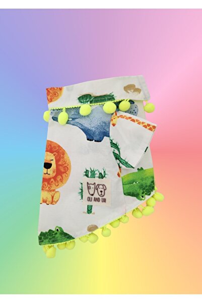 Oli and Lui White Dog Shirt with Forest Animals Pattern