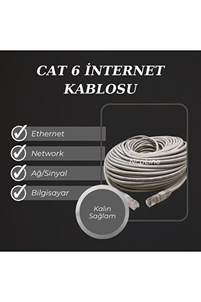 EYE PC 10mt 10 Metre Cat6 Modem Ile Led Smart Tv Arası Internet Ethernet Kablosu
