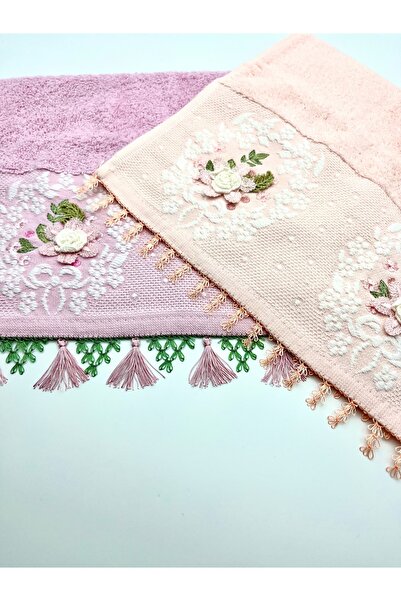 EvremStore El Yapımı İkili İğne Oyası Çeyizlik & Hediyelik Mutfak Havlusu 30x50