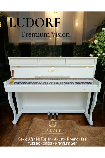 Ludorf Premium Vision Piyano Yüksek Konsol 88 Tuşlu Çekiç Aksiyon Dijital Kon...