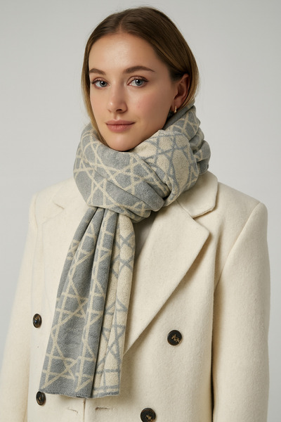 Sebir Moda Cannage Patterned Knitwear Scarf