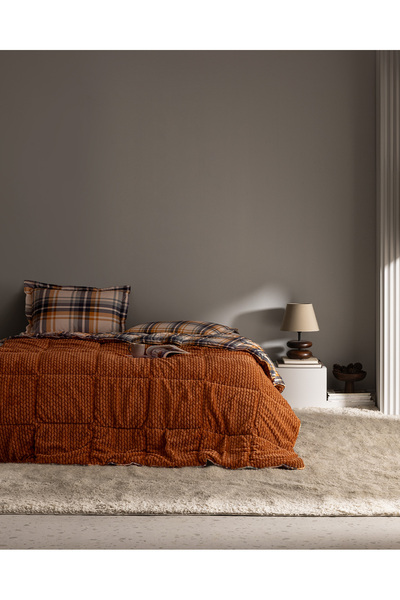 Madame Coco Beth Wellsoft-Bettdeckenset für Doppelbetten, Orange