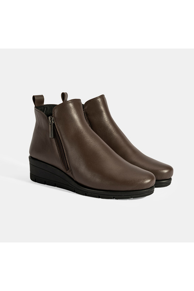 Desa Women's Brown Desacomfort Double Zippered Leather Boots