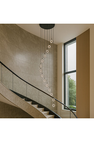 qwell Dome staircase chandelier