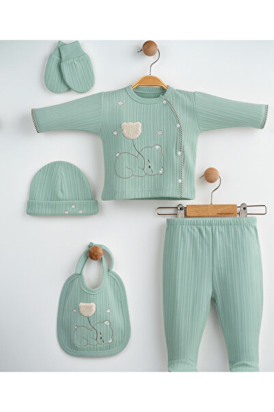 Gaye Bebe Newborn 5-Piece Boy Bodysuit Set Mint Color