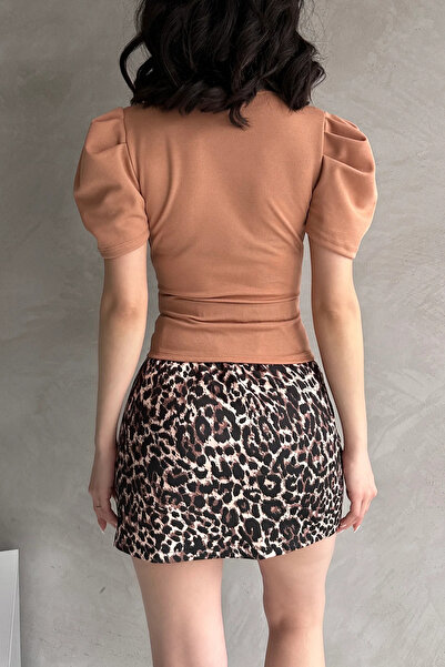 Fav Style Γυναικεία μπλούζα σε χρώμα καρπούζι - κοντό μανίκι, διπλός γιακάς