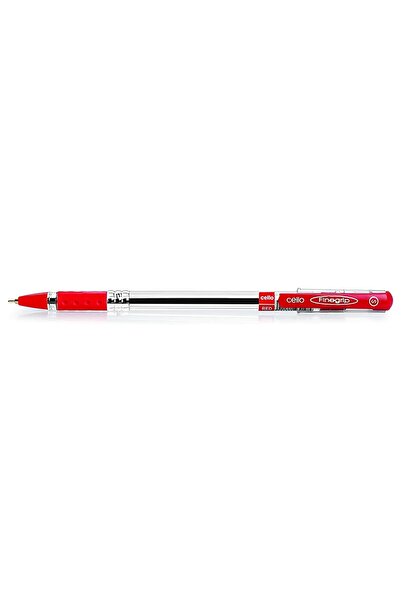CELLO Finegrip Ball Pen Red 0.7mm | Smooth Writing Pen Pack of 5 | Comfortable Grip