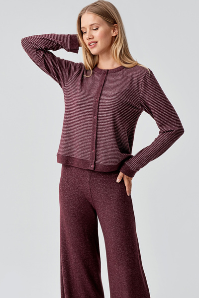 Artış Uzun Kollu Düğmeli Esnek Yumuşak Dokulu Viskoz Pijama Takım