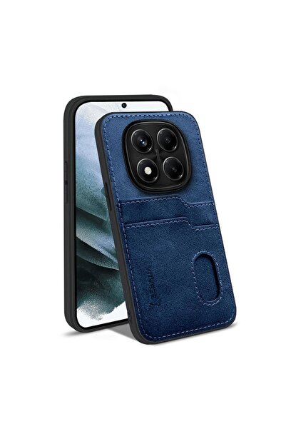 Zebana Xiaomi Redmi Note 14 Pro 5G Uyumlu Kılıf Zebana Kartlıklı Lüx Deri Kıl...