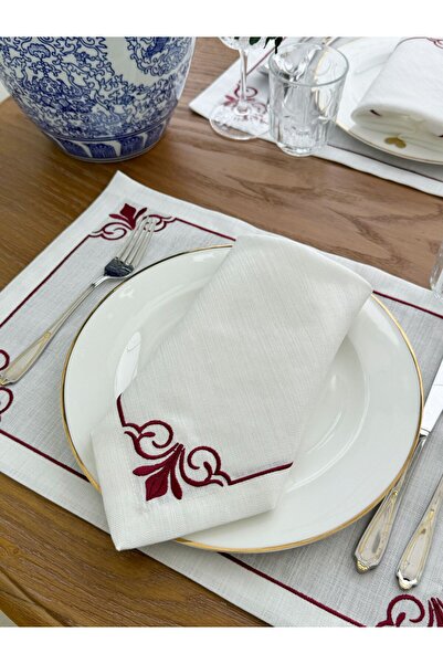 busrasdesign Σετ χαρτοπετσέτες Lux Grup Jasmine 2 τεμαχίων μπορντό