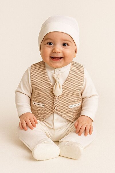 Harry&Millie طقم مولود مع سترة وربطة عنق للأطفال الأولاد