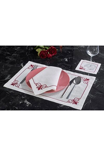 busrasdesign Σετ χαρτοπετσέτες Lux Grup Jasmine 2 τεμαχίων μπορντό