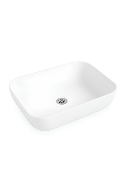 Turavit Loft Çanak Beyaz Dikdörtgen Deliksiz Lavabo 60 cm LFT0707