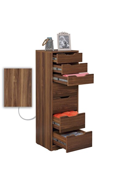 PASİFİC HOME Flow Çekmeceli Şifonyer Ceviz /genç-yatak Odası Şifonyer 7 Çekme...