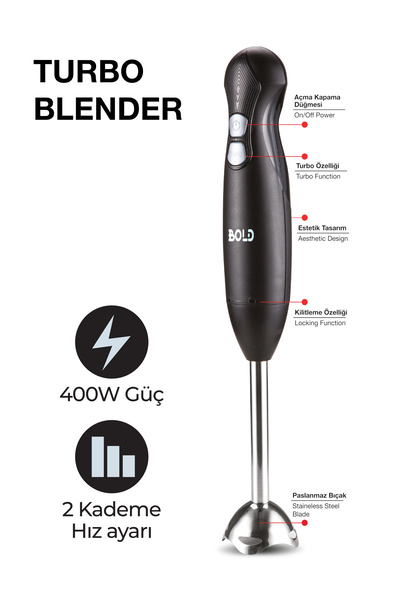 BOLD Siyah Çubuk Blender