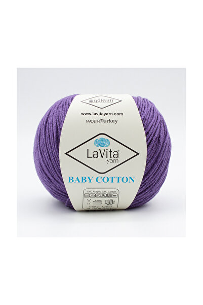 LaVita Yarn قطن أطفال أميجورومي - لكمة، حبل محبوك يدويًا، زخرفة تاكا (PURPLE 5107)