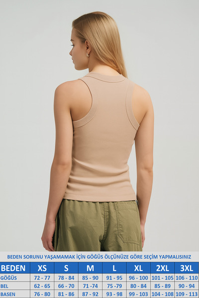 MİO ESTİLO Novelle Halter Neck Ribbed Tank Top
