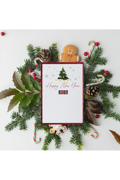 t tuğset etiket New Year Gift Card - New Year Greeting Card - New Year Postcard 50 Pieces