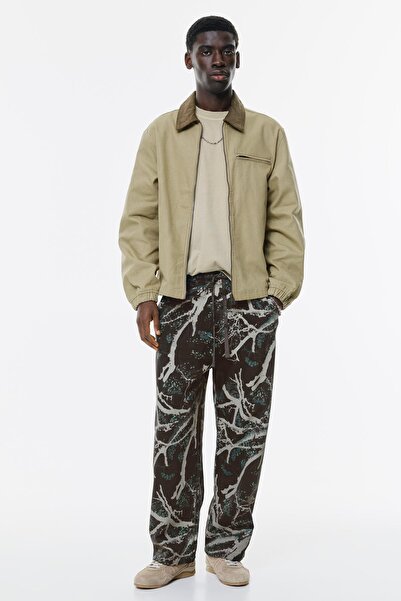 Pull & Bear Desenli bol kesim jogger pantolon