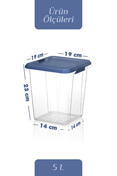 MOİ 4-Piece Organizer Box 5 L Flour and Grain Container - Organizer with Locking Lid Detergent Holder Storage Box