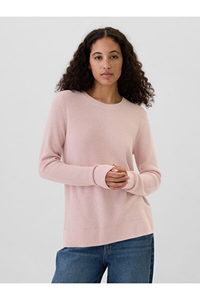 GAP Kadın Pembe Textured Kazak