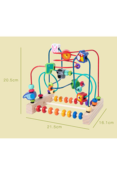 OEM Wooden Toy with Beads on a Circuit, Educational Puzzle with Animals for Developing Motor Skills C