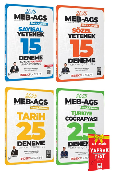 İndeks Akademi 2025 İndeks Akademi MEB AGS Sayısal Sözel Denemeler+Tarih Dene...