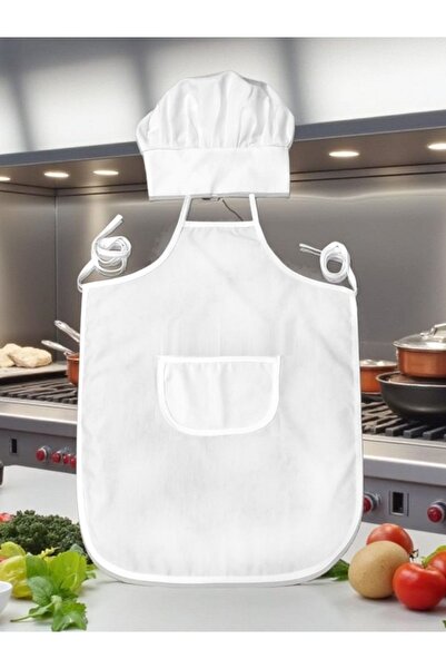 KOSTÜMCE Σετ ποδιά και καπέλο Cook White Adult