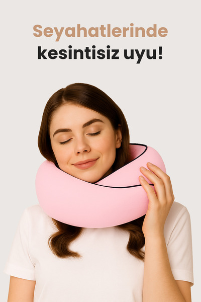 Viscoshy Seyahat Yastığı Boyun İçin Kolay Taşınabilir Visko Hafızalı %100 Vis...