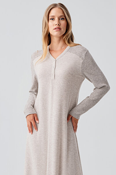 Artış Μακρυμάνικο νυχτικό με κουμπιά, ελαστικό, με απαλή υφή και ιξώδη υφή