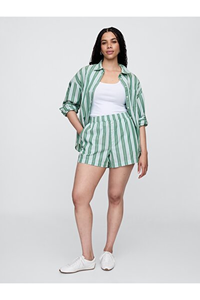 GAP Kadın Yeşil Poplin Şort