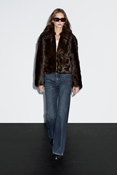 Massimo Dutti Kısa deri ceket