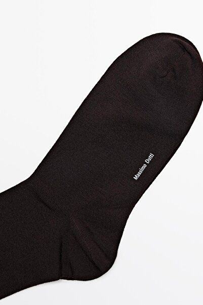 Massimo Dutti Düz örgü yün karışımlı çoraplar