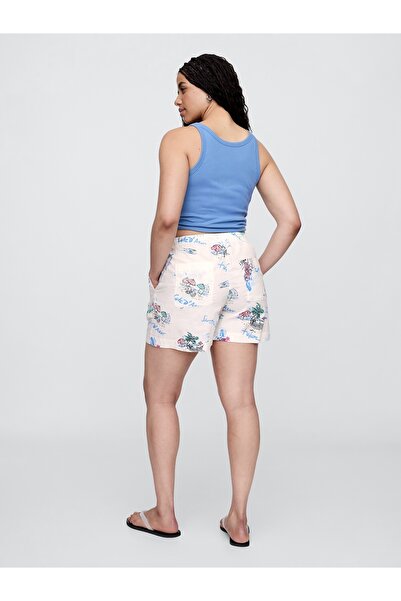 GAP Kadın Çok Renkli Bağcıklı Keten Karışımlı Şort